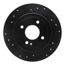 R1 12-25 Dodge Attitude (Mexico) Front and Rear Drilled & Slotted Black Rotor Kit