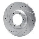 R1 84-87 Isuzu TROOPER Front Left Drilled & Slotted Silver Brake Rotor