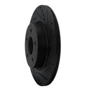 R1 19-24 Infiniti QX50 Rear Right Drilled & Slotted Black Brake Rotor