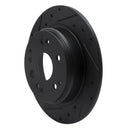 R1 99-11 Acura TL Rear Drilled & Slotted Black Brake Rotor Set