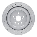 R1 20-25 Lexus RX500h Rear Right Drilled & Slotted Silver Brake Rotor