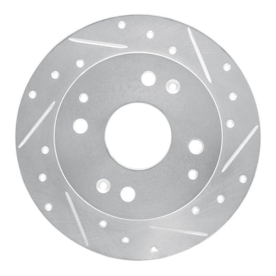 R1 95-98 Acura TL Rear Right Drilled & Slotted Silver Brake Rotor