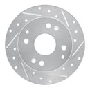R1 95-98 Acura TL Rear Right Drilled & Slotted Silver Brake Rotor