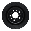 R1 2017-2025 Tesla Model 3 Rear Right Drilled & Slotted Black Brake Rotor