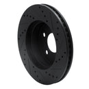 R1 02-07 Jeep Liberty Front Left Drilled & Slotted Black Brake Rotor