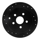 R1 00-10 Pontiac Vibe Rear Drilled & Slotted Black Brake Rotor Set