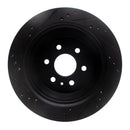 R1 15-20 Chevrolet Colorado Rear Right Drilled & Slotted Black Brake Rotor