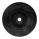 R1 01-05 Ford Explorer Sport Front Right Drilled & Slotted Black Brake Rotor
