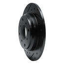 R1 86-96 Acura Legend Rear Left Drilled & Slotted Black Brake Rotor