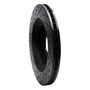 R1 08-14 Chrysler 200 Front Right Drilled & Slotted Black Brake Rotor