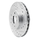 R1 87-91 Toyota Camry Front Right Drilled & Slotted Silver Brake Rotor