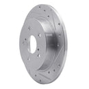 R1 10-13 Suzuki Kizashi Rear Right Drilled & Slotted Silver Brake Rotor