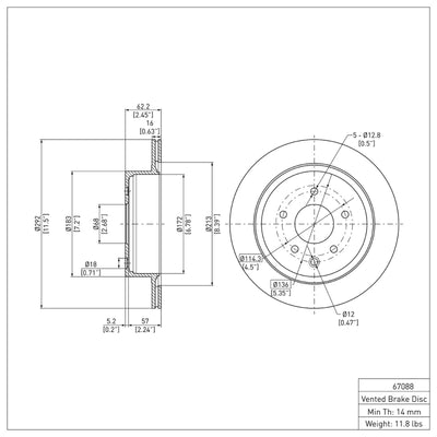 DFC 11-25 Nissan Leaf Front & Rear Geospec Rotors