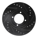 R1 84-87 Toyota Cressida Front Left Drilled & Slotted Black Brake Rotor