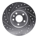 R1 15-20 Jaguar E-Pace Rear Right Drilled & Slotted Silver Brake Rotor