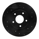 R1 07-25 Chrysler 200 Front Right Drilled & Slotted Black Brake Rotor