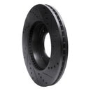 R1 2007-2009 Kia Sorento Front Left Drilled & Slotted Black Brake Rotor