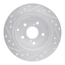 R1 12-20 Toyota Prius V Rear Right Drilled & Slotted Silver Brake Rotor