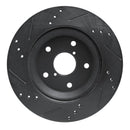 R1 -25 Subaru Crosstrek Rear Right Drilled & Slotted Black Brake Rotor