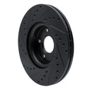 R1 04-19 Ford C-MAX Front Right Drilled & Slotted Black Brake Rotor