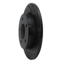 R1 04-13 Mazda 3 Rear Right Drilled & Slotted Black Brake Rotor