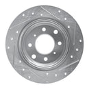 R1 64-94 Alfa Romeo Giulia Sprint Rear Left Drilled & Slotted Silver Brake Rotor