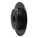 R1 07-17 Acura MDX Rear Right Drilled & Slotted Black Brake Rotor
