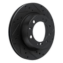 R1 86-95 Porsche 944 Turbo Rear Right Drilled & Slotted Black Brake Rotor