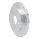 R1 04-15 Infiniti QX56 Rear Right Drilled & Slotted Silver Brake Rotor