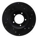 R1 75-83 Toyota Pickup Front Left Drilled & Slotted Black Brake Rotor