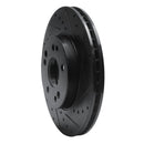 R1 90-95 Mercedes-Benz 300CE Front Right Drilled & Slotted Black Brake Rotor