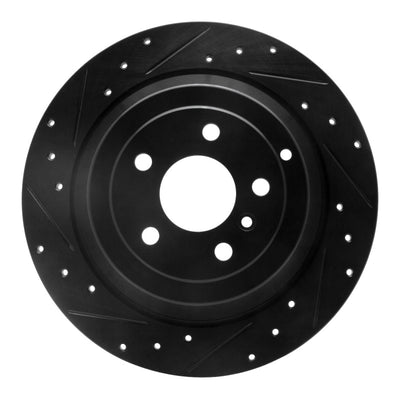 R1 06-12 Mercedes-Benz R320 Rear Left Drilled & Slotted Black Brake Rotor