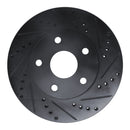 R1 91-97 Toyota Previa Front Right Drilled & Slotted Black Brake Rotor