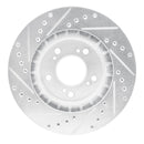 R1 97-05 Acura NSX Front Right Drilled & Slotted Silver Brake Rotor