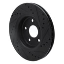 R1 05-10 Jeep Commander Front Left Drilled & Slotted Black Brake Rotor