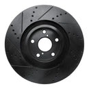 R1 09-11 Lexus GS350 Right Front Drilled & Slotted Black Brake Rotor