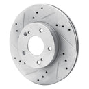 R1 89-99 Infiniti I30 Front Left Drilled & Slotted Silver Brake Rotor
