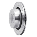 R1 03-08 BMW Z4 Rear Right Drilled & Slotted Silver Brake Rotor