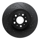 R1 20-25 Tesla Model Y Front Right Drilled & Slotted Black Brake Rotor