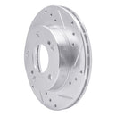 R1 94-96 Nissan 240SX Front Right Drilled & Slotted Silver Brake Rotor