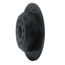 R1 18-25 Jeep Wrangler Rear Left Drilled & Slotted Black Brake Rotor