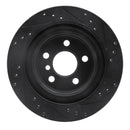 R1 16-26 BMW 228I Gran Coupe Rear Left Drilled & Slotted Black Brake Rotor