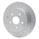 R1 12-20 Toyota Mirai Rear Left Drilled & Slotted Silver Brake Rotor