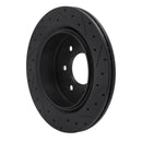 R1 12-14 Ford F-150 4WD Rear Left Drilled & Slotted Black Brake Rotor
