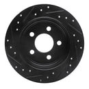 R1 03-07 Jeep TJ (Canada - See Wrangler for US) Rear Right Drilled & Slotted Black Brake Rotor