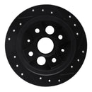 R1 86-89 Acura Integra Rear Left Drilled & Slotted Black Brake Rotor