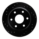 R1 99-07 Chevrolet AVALANCHE 1500 Rear Left Drilled & Slotted Black Brake Rotor