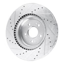 R1 21-25 Genesis GV70 Front Right Drilled & Slotted Silver Brake Rotor