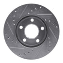 R1 94-04 Ford Mustang Front Right Drilled & Slotted Silver Brake Rotor