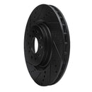R1 17-25 Acura Integra Front Left Drilled & Slotted Black Brake Rotor